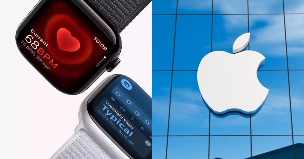 apple company logo and apple wrist watch